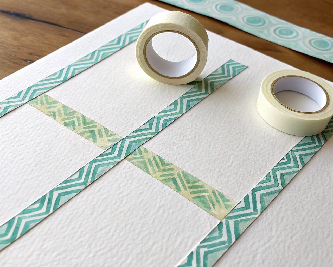 masking tape on watercolor paper
